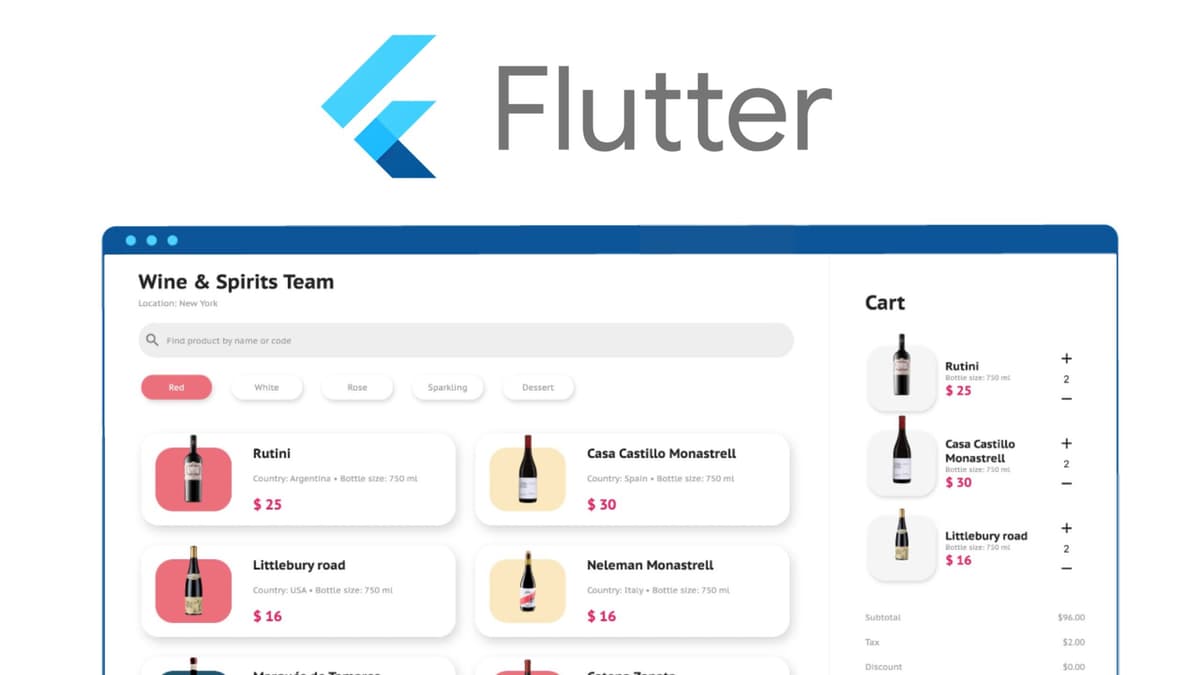 Create a shopping wine UI with Flutter Web