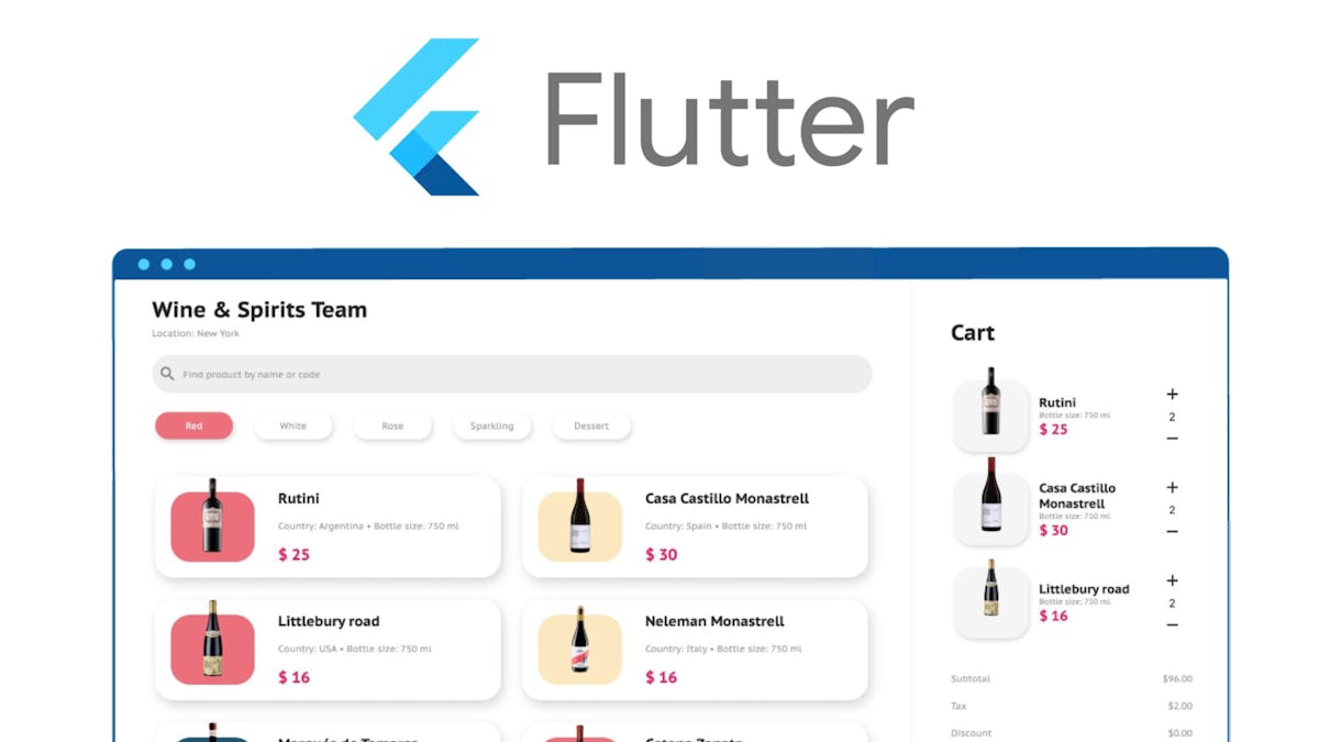 Create a shopping wine UI with Flutter Web